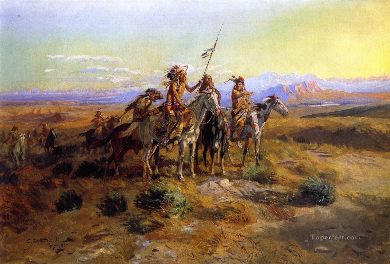los exploradores 1902 Charles Marion Russell Pintura al óleo